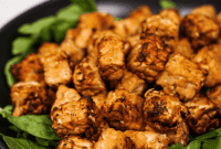 Crispy Air-Fried Tempeh with a Tropical Mango Glaze