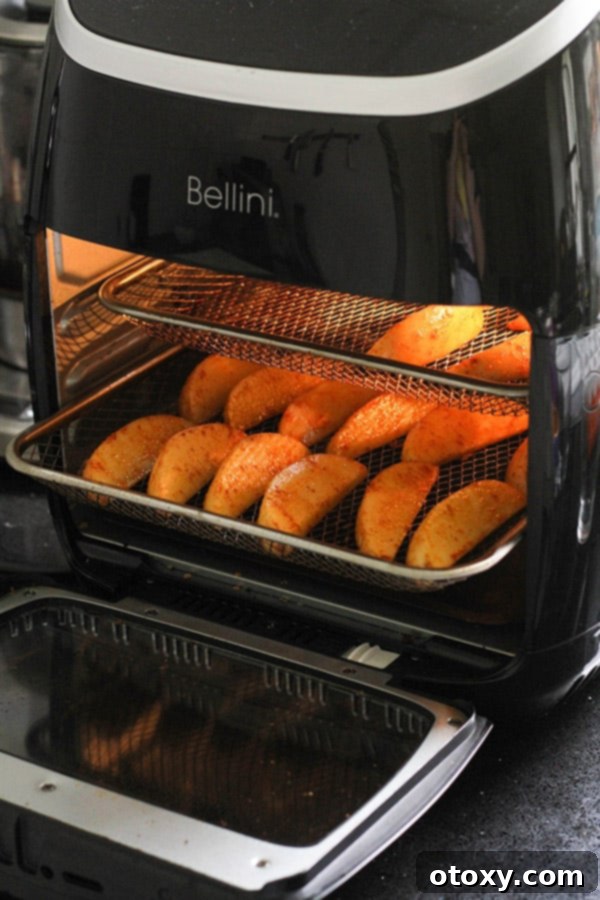 potatoes in an air fryer.