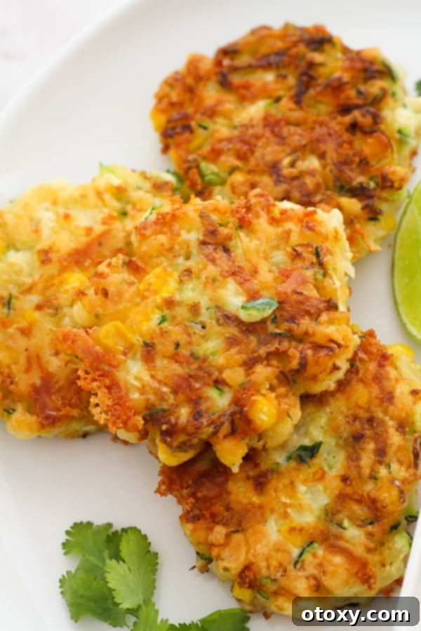 fritters on a white plate.