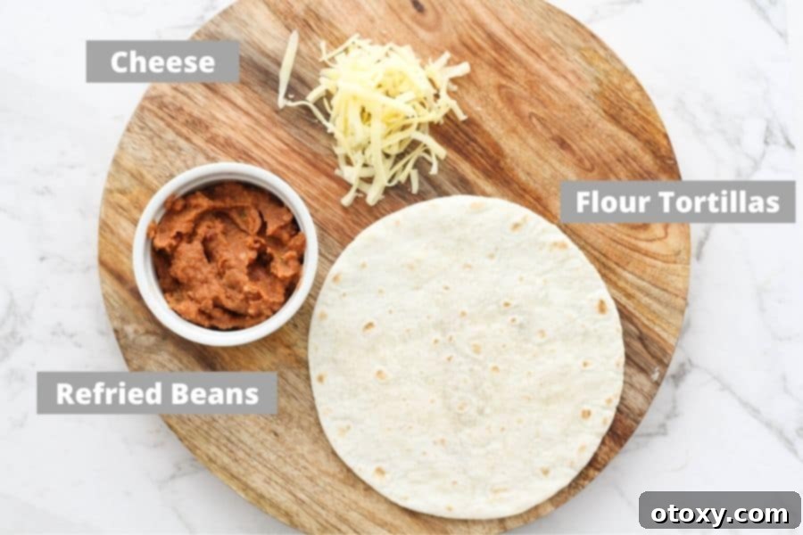 ingredients laid on a wooden board.