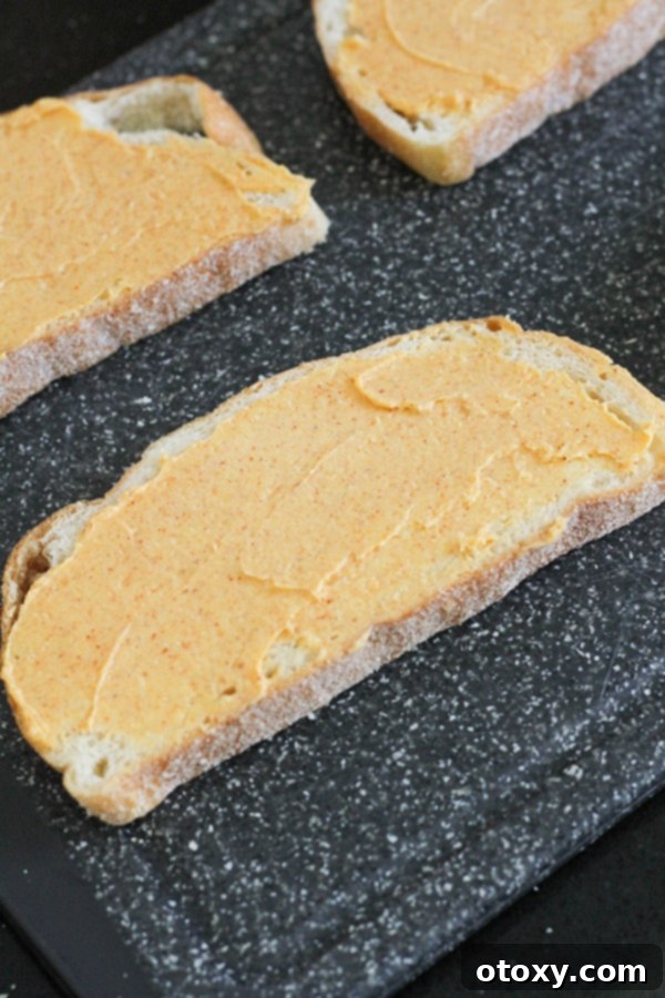 slices of bread slathered in cheese butter.