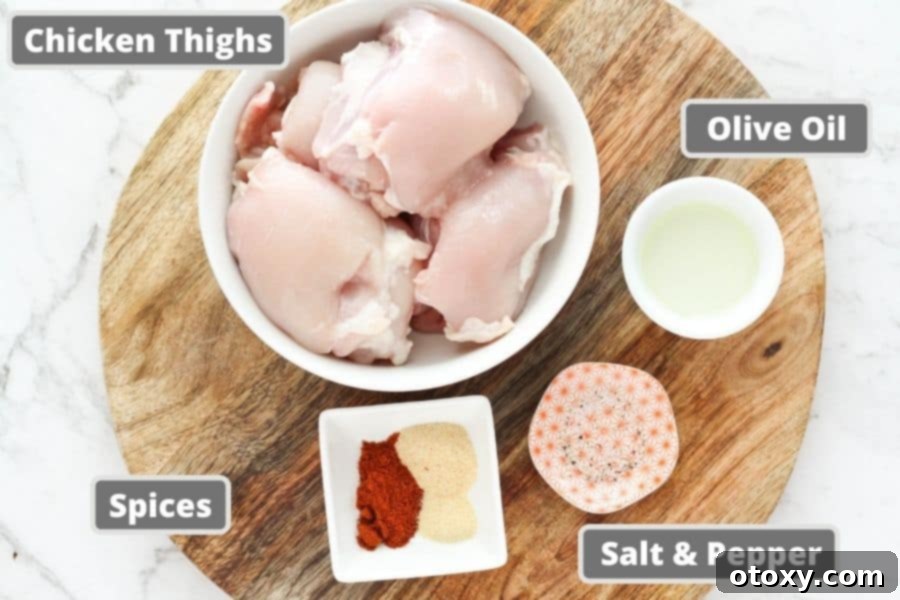 Ultimate Air Fryer Chicken Thighs 4 recipe ingredients