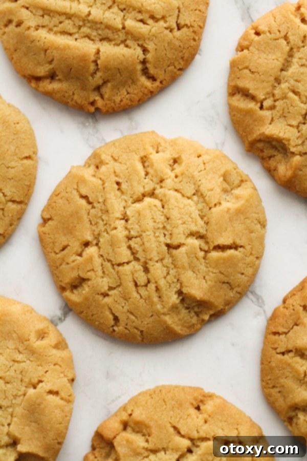 Golden syrup cookies artfully arranged on a pristine marble background, highlighting their rich color.