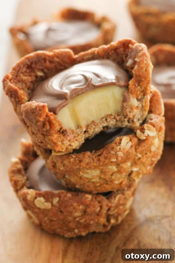 Luscious Caramel Tartlets 2 mini caramel tarts stacked on top of each other.