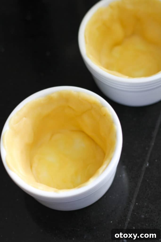 pastry inside a ramekin.