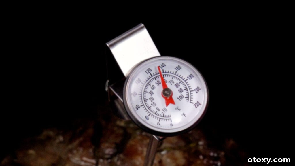 Perfect Air Fryer Roast Beef 14 Checking the temperature of the Roast Beef with a meat thermometer