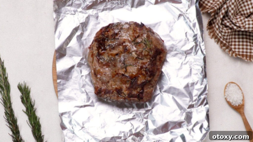 Perfect Air Fryer Roast Beef 15 Roast Beef on kitchen foil