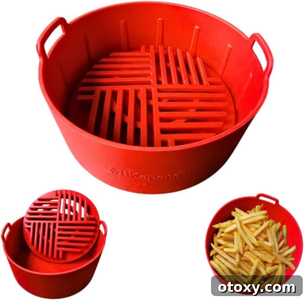 Foldable air fryer basket wit separator