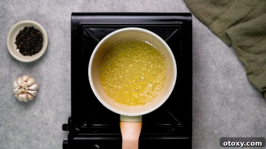 Butter melting in a pan
