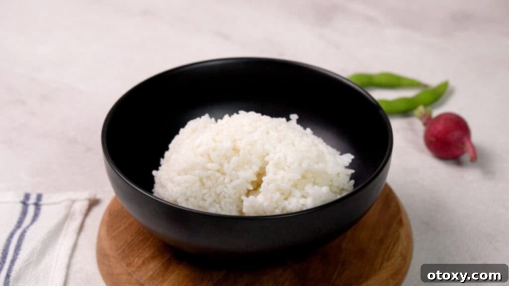 sushi rice in the bowl