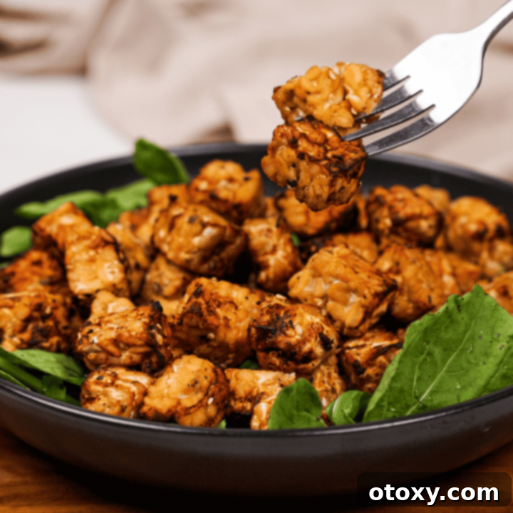 Air Fryer Tempeh with Mango Marinade