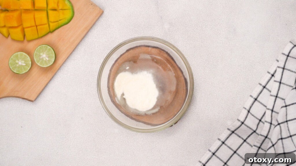 gelatin in small bowl