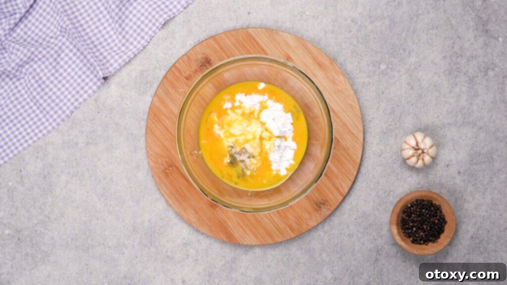 Dry batter ingredients in a bowl