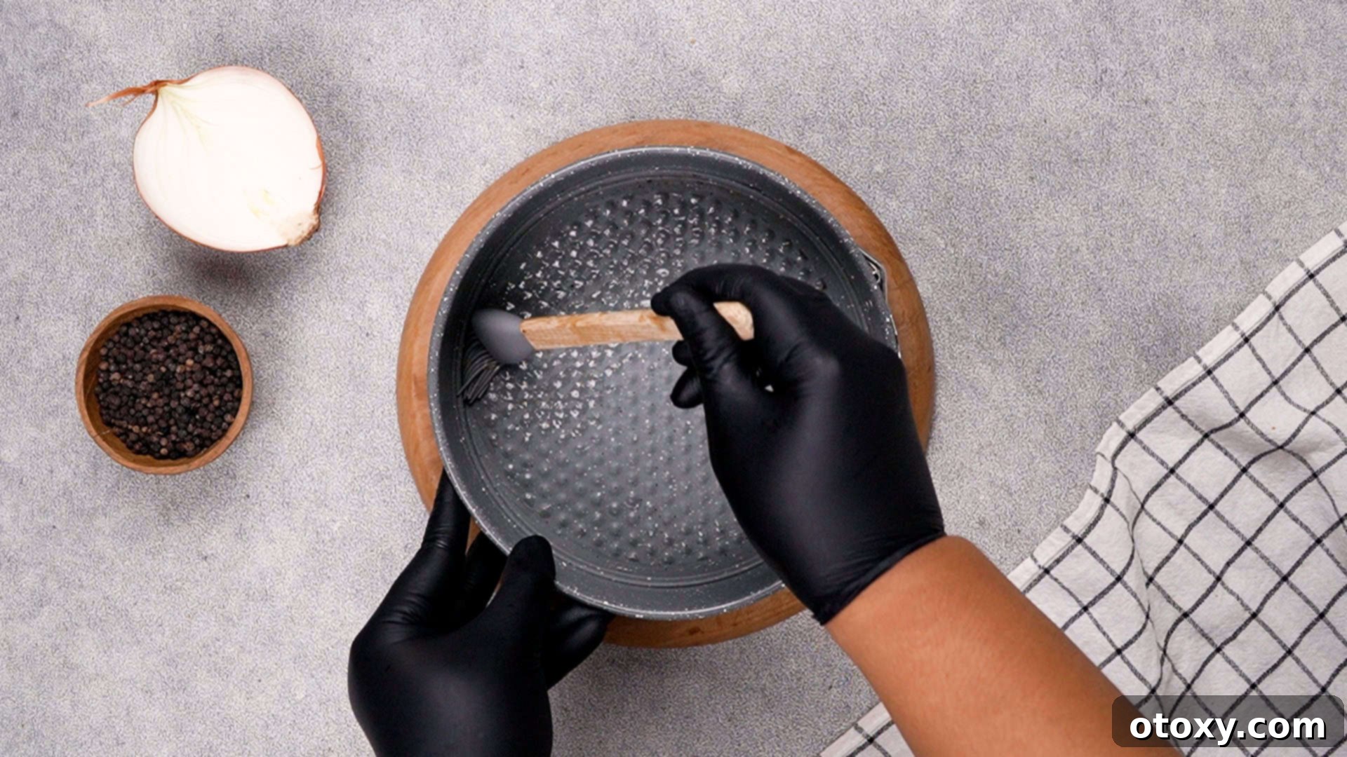 Greasing baking dish