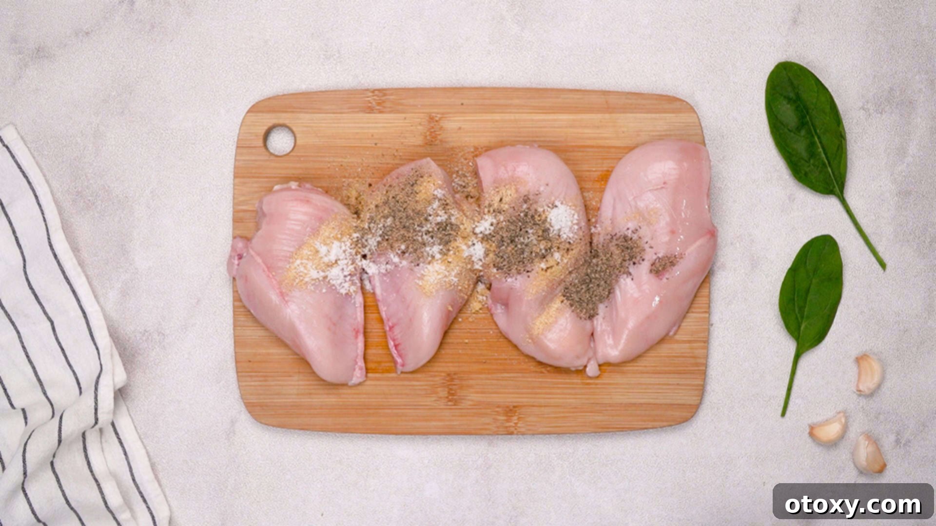 Seasoning chicken cutlets