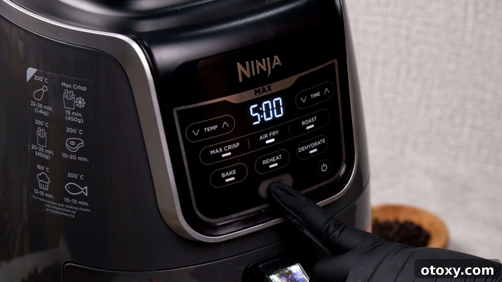 Crispy, Juicy Air Fryer Meatballs 14 Air fryer being preheated