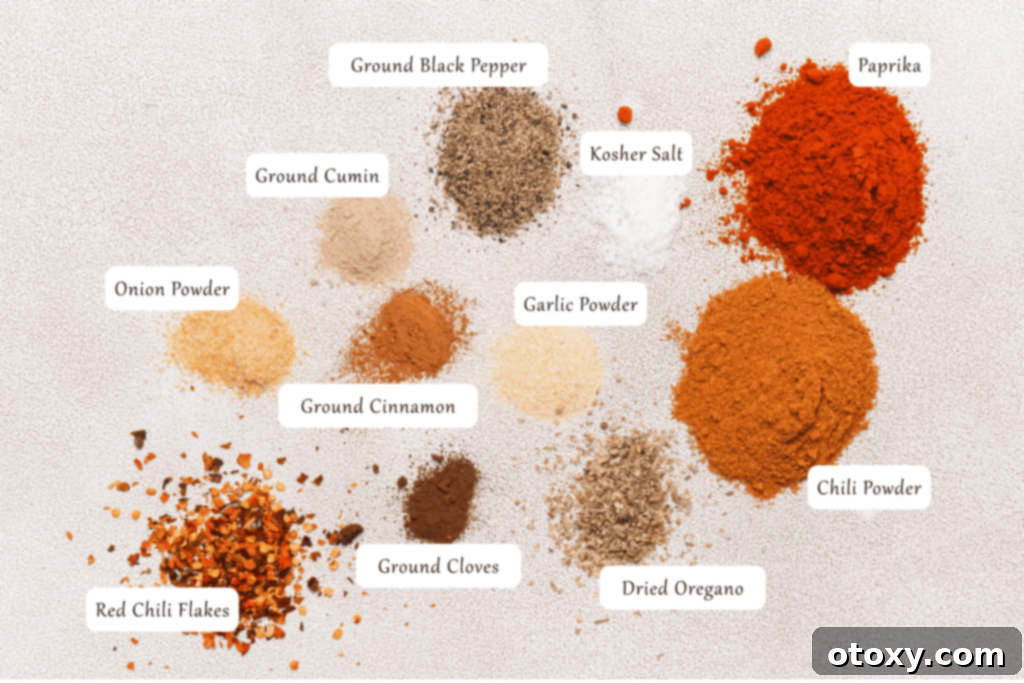 ingredients for the seasoning