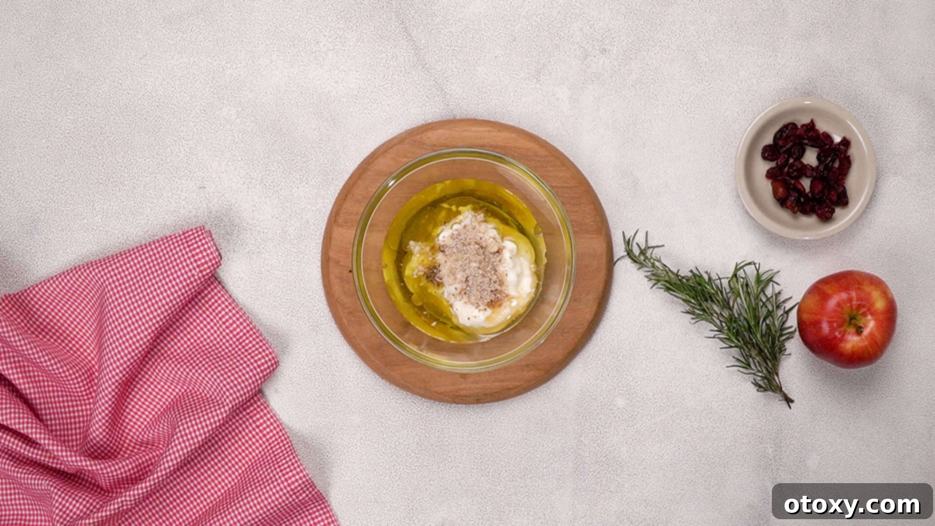 Orchard Fresh Apple Salad 13 Whisking dressing for apple salad