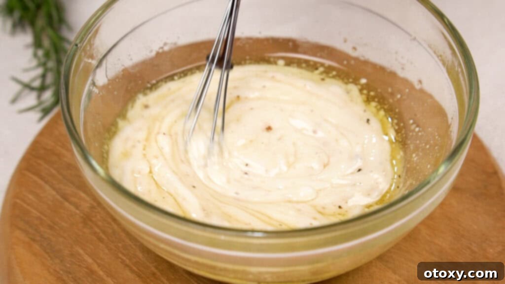 Orchard Fresh Apple Salad 6 Close-up of the finished creamy and thick apple salad dressing