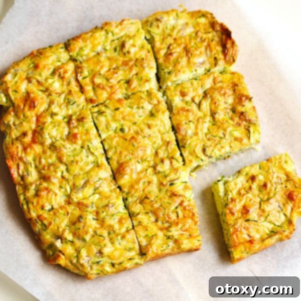 A perfectly baked healthy zucchini slice