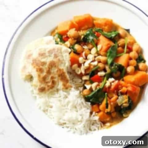 Wholesome Sweet Potato, Chickpea, and Spinach Curry 6 sweet potato, chickpea and spinach curry