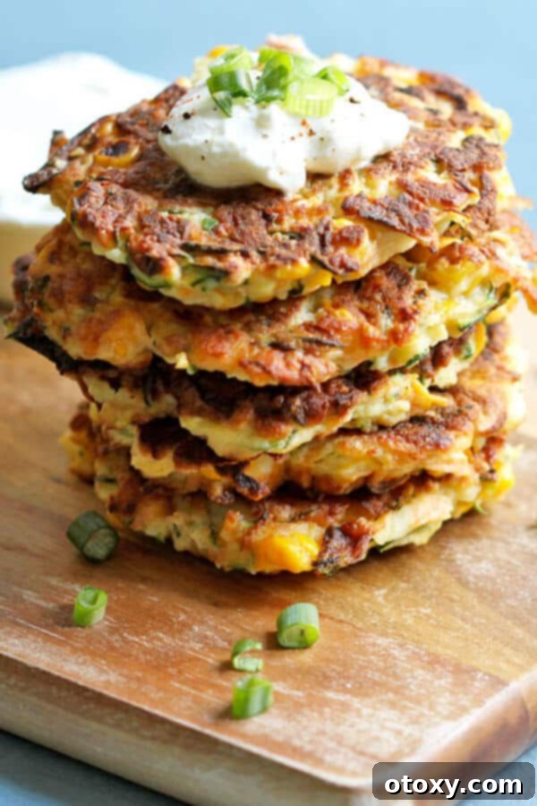 zucchini haloumi fritters on a wooden chopping board