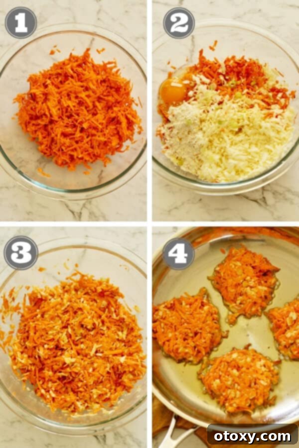 step by step photos for how to make sweet potato rosti 
