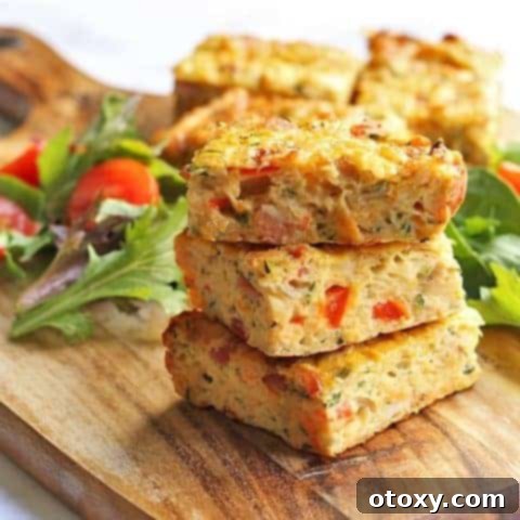 Zucchini and Bacon Slice, golden and delicious, ready for serving.