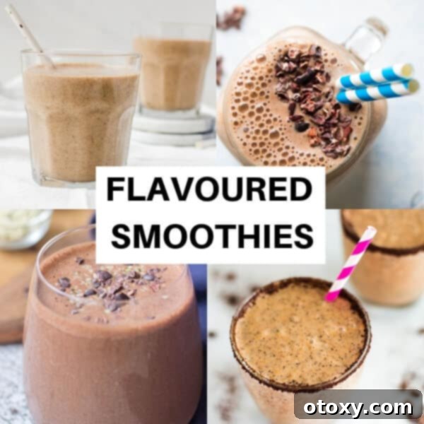 A collection of enticing chocolate smoothie pictures, showcasing rich and delicious blended beverages, perfect for a treat.