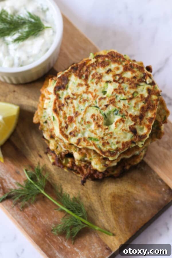 a stack of zucchini fritters