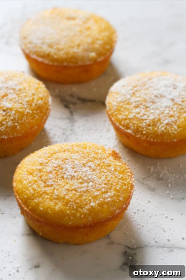 Zesty Orange Almond Tea Cakes 3 Flourless Orange and Almond Cakes arranged artfully on a marble board, highlighting their golden brown tops.