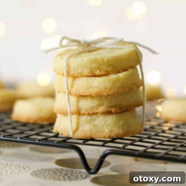 Buttery Christmas Shortbread Cookies, simple yet elegant, ready for a festive treat.