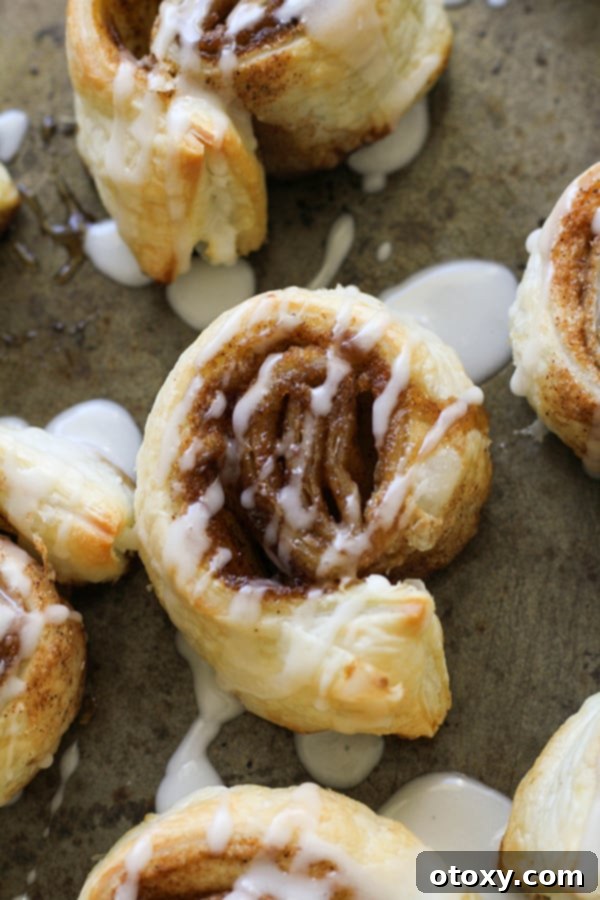 cinnamon roll on a baking tray.