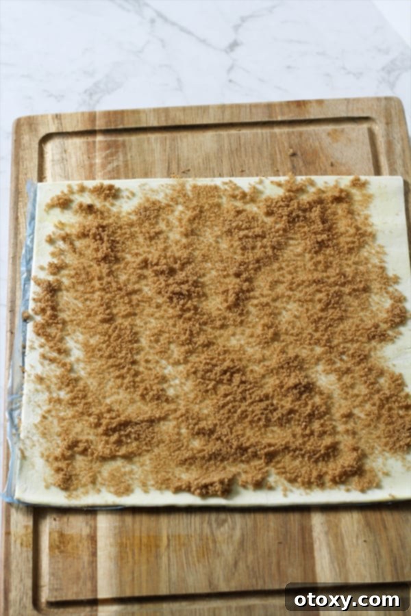 pastry covered in brown sugar and butter.