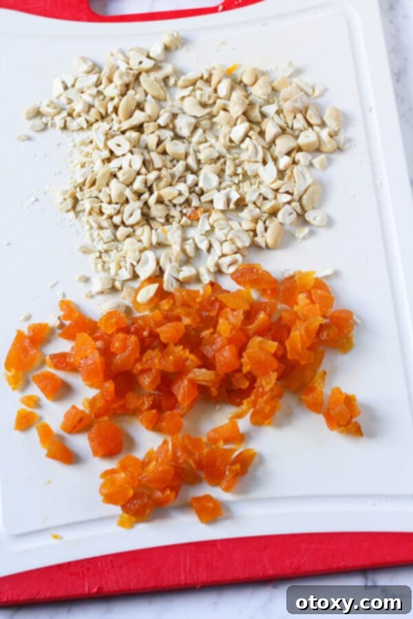 Effortless Chewy Apricot Granola Bars 3 chopped dried apricots and cashews